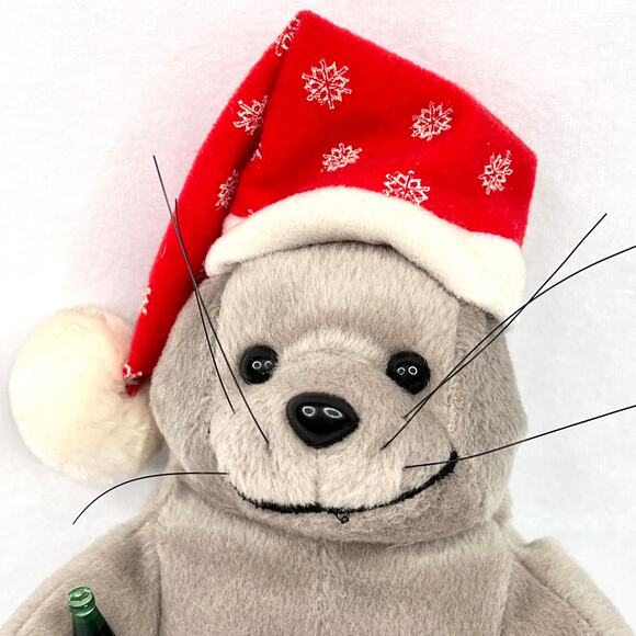 Vintage 1997 Coca Cola Christmas Seal Beanbag Plush - Picture 2 of 8